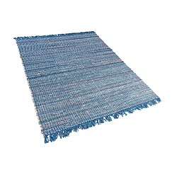 Beliani Tapis en coton turquois 160 x 230 cm BESNI