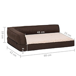 vidaXL Matelas de lit ergonomique de chien 60x42 cm Polaire aspect lin pas cher