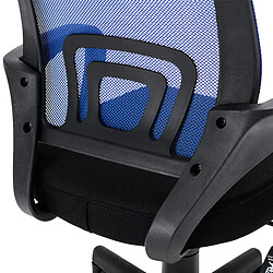 Acheter Decoshop26 Fauteuil de bureau sur roulettes hauteur réglable en maille de filet de nylon bleu 10_0002501