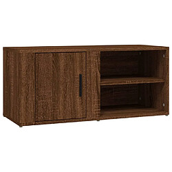 Maison Chic Meuble TV scandinave - Banc TV pour salon Chêne marron 80x31,5x36 cm Bois d'ingénierie -MN74619