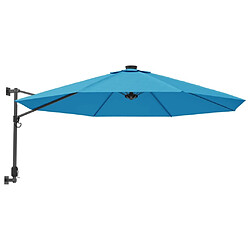 Maison Chic Parasol Jardin | Parasol mural avec LED bleu mer 290 cm - GKD84264