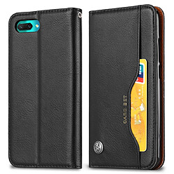 Wewoo Housse Coque Étui en cuir flip horizontal de texture de peau de pétrissage pour Huawei Honor 10avec cadre photo et support et fentes cartes et portefeuille noir