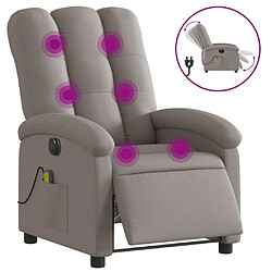 vidaXL Fauteuil de massage inclinable électrique Taupe Tissu