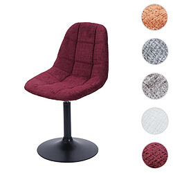 Mendler Chaise de salle à manger HWC-A60, chaise de cuisine chaise pivotante, acier MVG tissu/textile chenille (465g/m²) ~ bordeaux