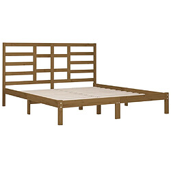 Acheter Maison Chic Lit adulte - Lit simple Cadre de lit,Structure du lit Contemporain Marron miel Bois massif 200x200 cm -MN75066