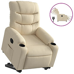 vidaXL Fauteuil inclinable électrique crème tissu