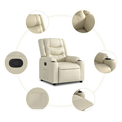 Acheter vidaXL Fauteuil inclinable Crème Similicuir