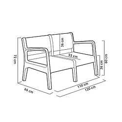 Avis Sp-Berner Sp Berner Miami Banc-canapé en résine Graphite 120x72x69 cm Banc d'extérieur 2 places Couleur Anthracite