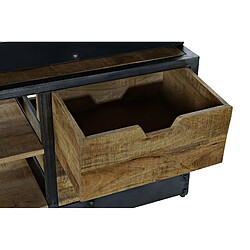 Pegane Etagère en bois recyclé et métal coloris naturel / noir - Longueur 164 x profondeur 47 x hauteur 226 cm pas cher