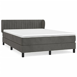 Maison Chic Lit Adulte - Lit simple Lit à sommier tapissier et matelas moelleux - Meuble de Chambre - Gris foncé 140x200cm Velours -MN72709