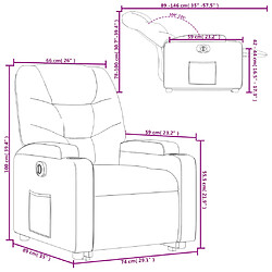 vidaXL Fauteuil inclinable électrique crème similicuir pas cher