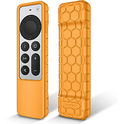 SANAG Telecommande Housse Pour Apple Tv 4K / Hd Siri Remote 2022 2021(3Ème / 2E Generation)-[Serie De Ruche] Leger Antiderapant Anti-Chocs Silicone Housse De Protection Slim Case, Orange