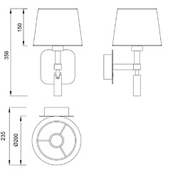 Inspired Applique 1 Lumière (ABAT-JOUR VENDU SÉPARÉMENT) E27 + Liseuse 3W LED 4000K, 200lm, Blanc Mat, Chrome Poli