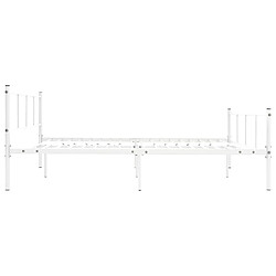 Avis vidaXL Cadre de lit sans matelas blanc métal 120x200 cm