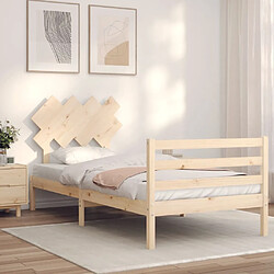 vidaXL Cadre de lit sans matelas 90x200 cm bois massif