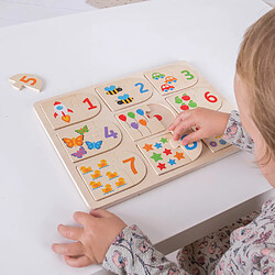 Bigjigs Toys Puzzle d'images et de chiffres pas cher