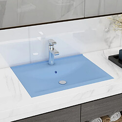 vidaXL Lavabo avec trou de robinet Bleu clair mat 60x46 cm Céramique