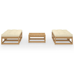 Maison Chic Salon de jardin 5 pcs + coussins - Mobilier/Meubles de jardin - Table et chaises d'extérieur bois de pin massif -MN61226