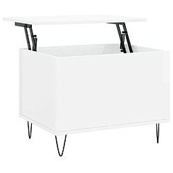 vidaXL Table basse Blanc brillant 60x44,5x45 cm Bois d'ingénierie