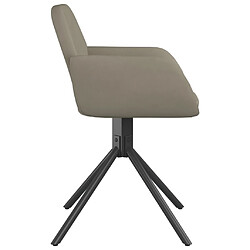 Acheter vidaXL Chaises pivotantes à manger lot de 2 Gris clair Velours