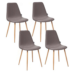 Toilinux Lot de 4 - Chaise design scandinave Roka - Gris foncé