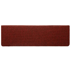 Acheter vidaXL Tapis de marches d'escalier 10pcs Bordeaux 65x21x4cm Aiguilleté