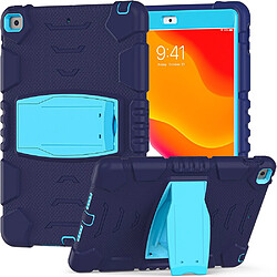 Coque en TPU + Silicone Résistant aux impacts avec béquille bleu marine/bleu pour votre Apple iPad 10.2 (2019)/(2020)