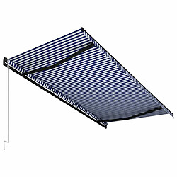 Acheter Maison Chic Store banne | Auvent rétractable de porte | Marquise Brise-soleil automatique 500x300 cm Bleu et blanc -GKD17497