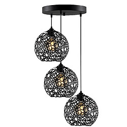 EPIKASA Suspension Siena, Noir, Métal, 65x65x117 cm