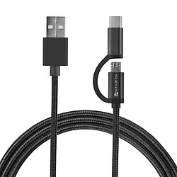 Avis Inexstart Câble Data USB Universel 2 en 1 Micro-USB et USB-C Type C Renforcé Rigide Tressé