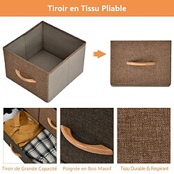 Acheter Helloshop26 Commode à 7 tiroirs en tissu meuble de rangement 80 x 29 x 79 cm structure en acier robuste marron 20_0005778