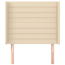 Avis Maison Chic Tête de lit scandinave avec oreilles,meuble de chambre Crème 83x16x118/128 cm Tissu -MN25839