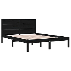 Avis vidaXL Cadre de lit sans matelas noir 120x190 cm bois massif