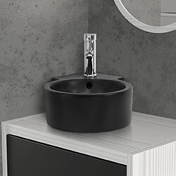 Acheter Lavabo avec vidage et trop-plein 45x36x13 cm noir en céramique ML-Design