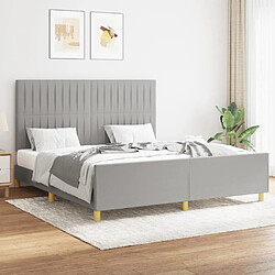 Maison Chic Lit adulte - Cadre Structure de lit avec tête de lit Contemporain Gris clair 160x200 cm Tissu -MN56299