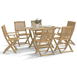 vidaXL Ensemble à manger de jardin 7 pcs Bois d'acacia solide