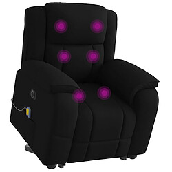 vidaXL Fauteuil inclinable de massage électrique Noir Tissu