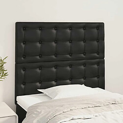 Maison Chic Lot de 2 Têtes de lit design pour chambre - Décoration de lit Noir 100x5x78/88 cm Similicuir -MN90798