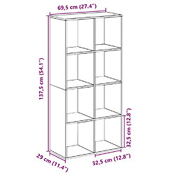 vidaXL Étagère séparatrice de pièce chêne fumé 69,5x29x137,5 cm pas cher