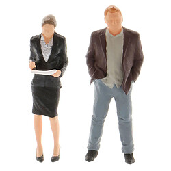 2pcs 1/64 Figures Diorama Office Scene Model Secrétaire et Patron People Figure Forme Réaliste Personnages Exquis Vifs