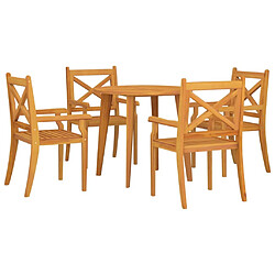 Avis Salle à manger de jardin 5 pcs,Table et chaise à dîner Bois d'acacia solide -MN47514