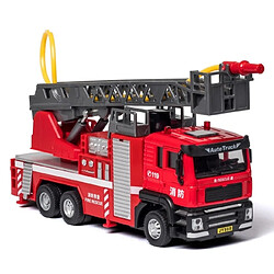 Universal Simulation 1: 50 Pétrole d'eau Chariot d'échelle Jouet d'enfant Modèle de camion de pompiers en alliage avec son et lumière qui peuvent pulvériser de l'eau(Rouge)