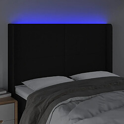 Avis vidaXL Tête de lit à LED Noir 147x16x118/128 cm Tissu