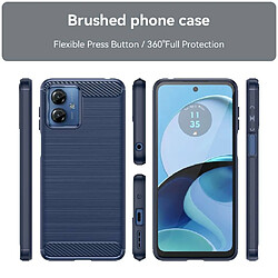 Htdmobiles Coque pour Motorola Moto G14 - housse etui silicone gel carbone + verre trempe - BLEU FONCE