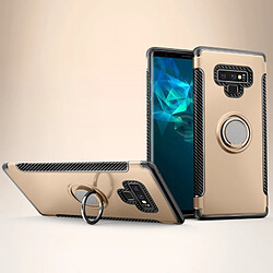 Wewoo Coque Étui de protection magnétique pour Galaxy Note 9, avec support de bague de rotation à 360 degrés or