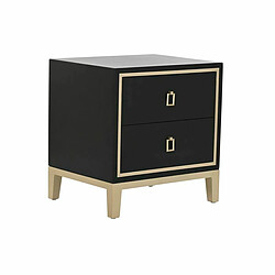 Table de Nuit DKD Home Decor Noir Multicouleur Doré Bois Métal 30 x 40 cm 50 x 40 x 53 cm