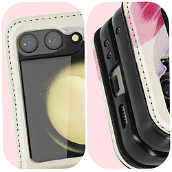 Avizar Coque Sun Flower pour Samsung Galaxy Z Flip 5 Rigide revêtement simili cuir pas cher