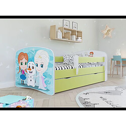 Lit babydreams 2 vert La Reine des neiges tiroir et matelas inclus 140/70