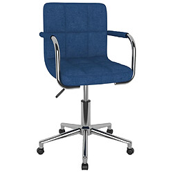 vidaXL Chaise pivotante de salle à manger Bleu Tissu 