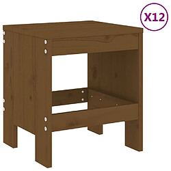 Avis Salle à dîner de jardin 13 pcs,Table et chaise à manger marron miel bois pin massif -MN32361